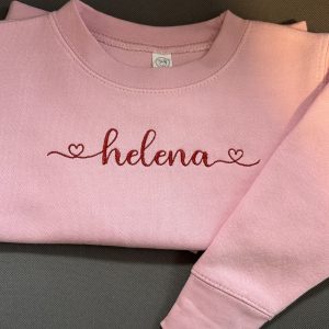 Embroidered Toddler Name with Hearts Sweatshirt
